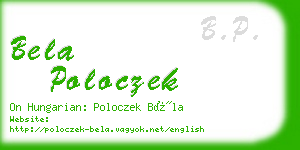 bela poloczek business card